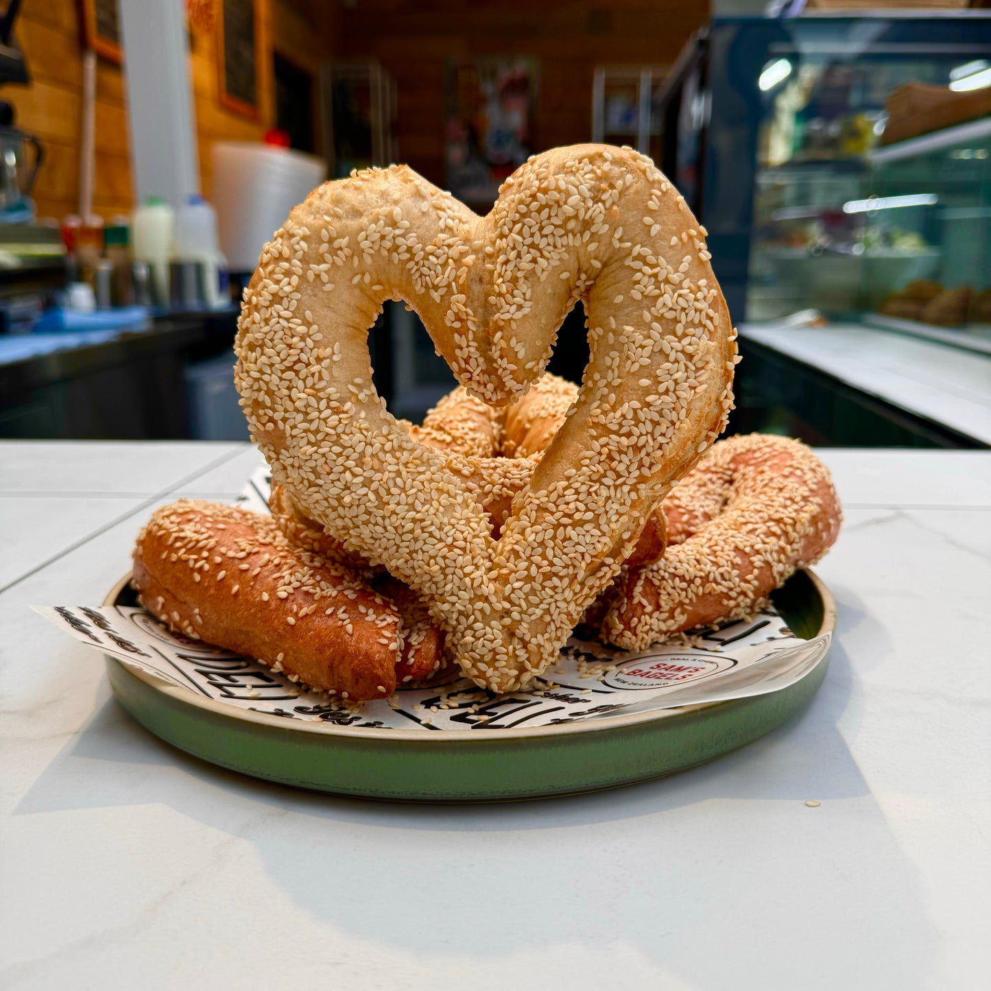 Valentine’s Heart Bagels x 4 ❤️