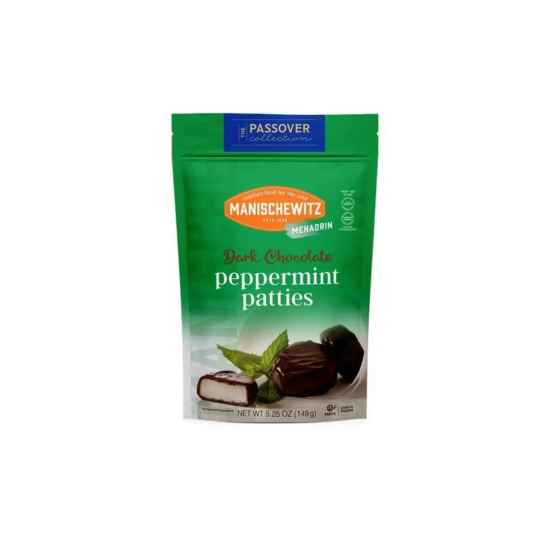 MANISCHEWITZ PATTIES DARK CHOC PEPPERMINT 149G